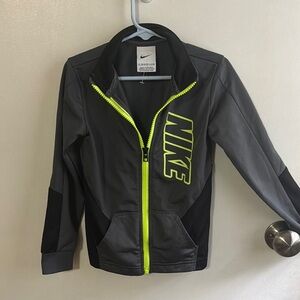 Boys:girls toddler Nike zip up track jacket grey & yellow/green 4T